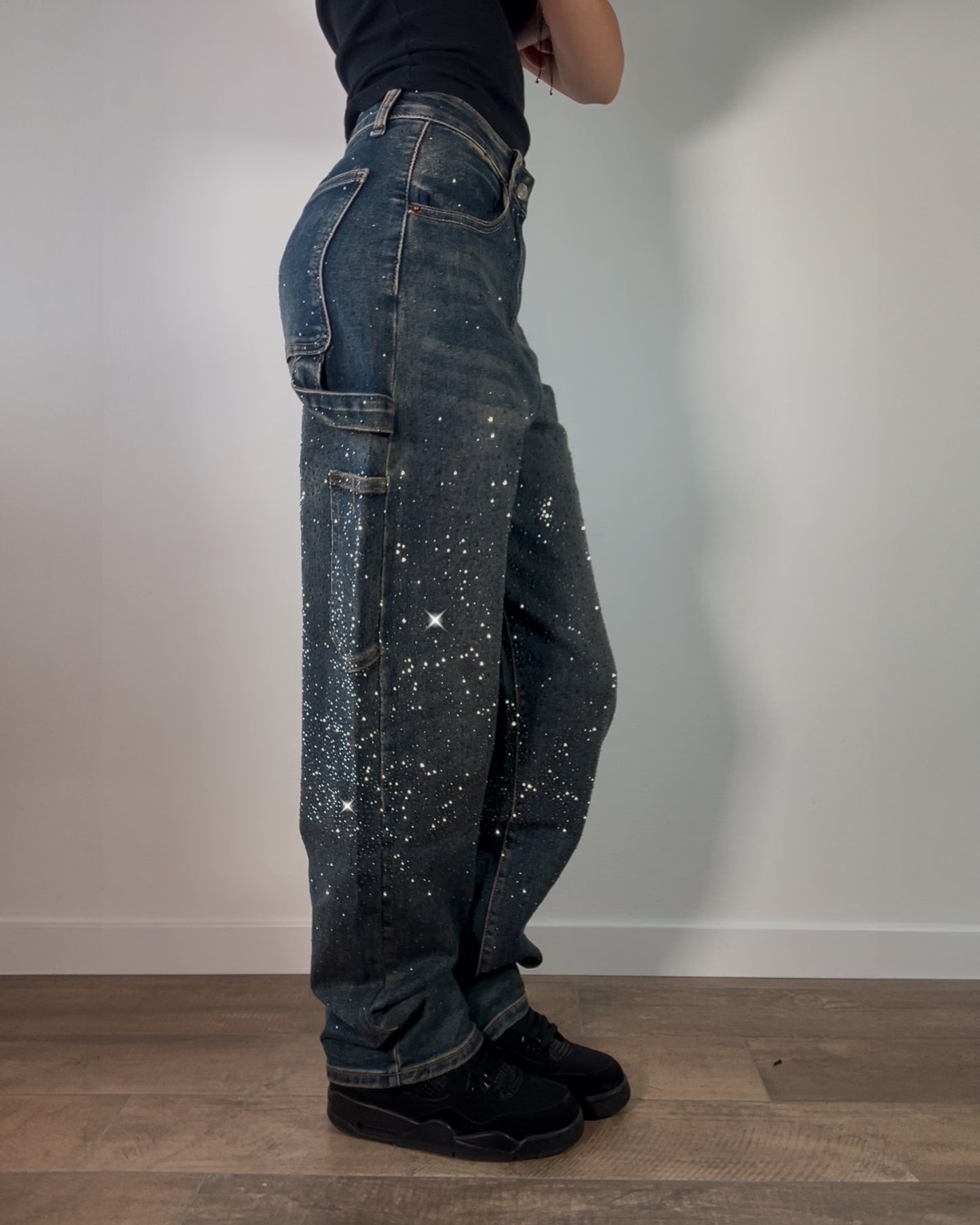 Jeans Donna Balloon con Strass – Effetto Brillante ✨