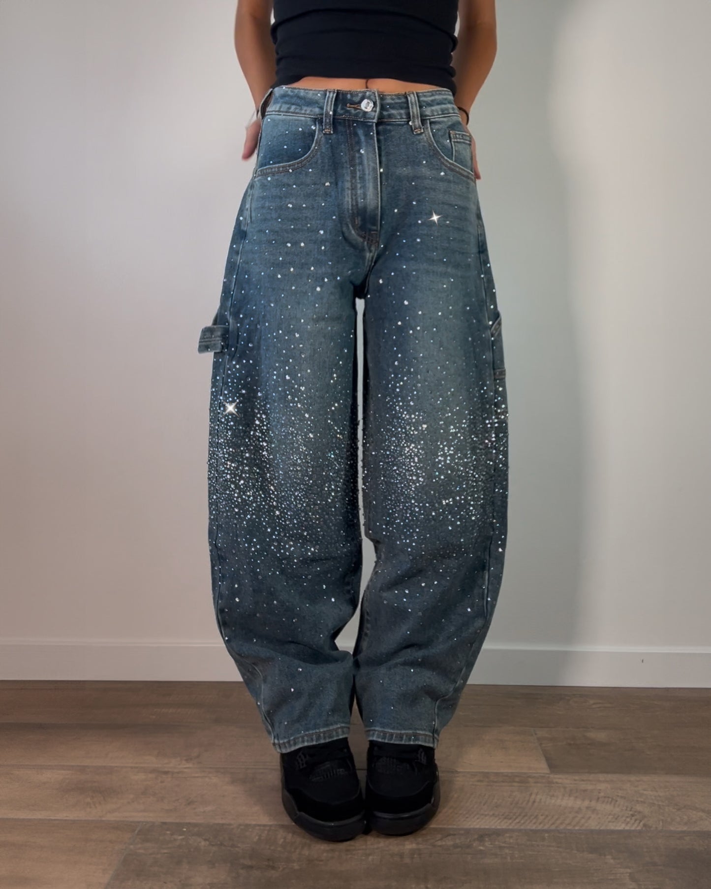 Jeans Donna Balloon con Strass – Effetto Chic ✨