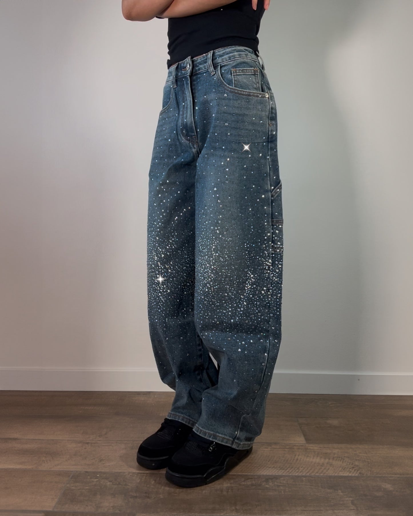 Jeans Donna Balloon con Strass – Effetto Chic ✨