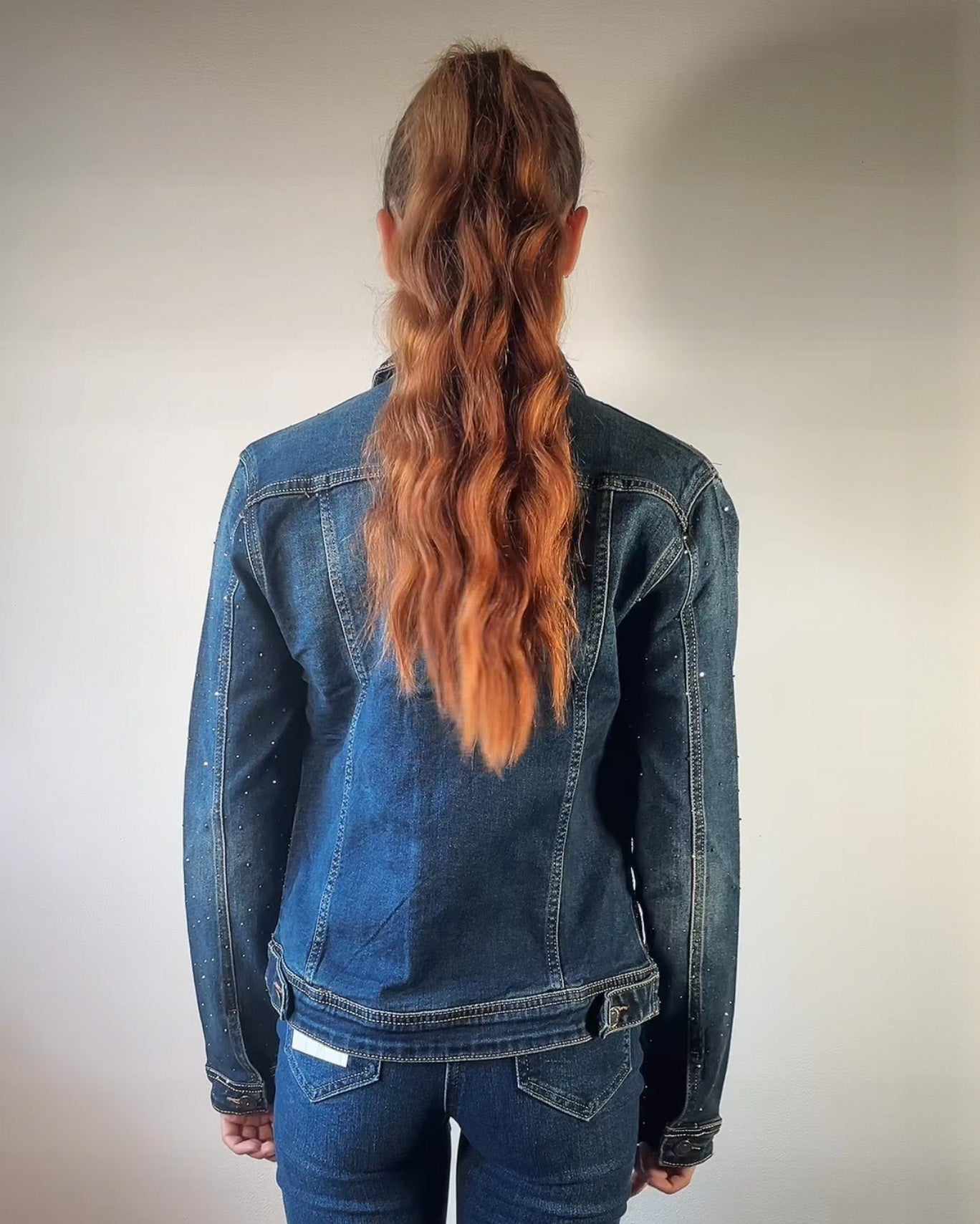 Giacca Jeans Donna con Strass – Effetto Glitter Chic