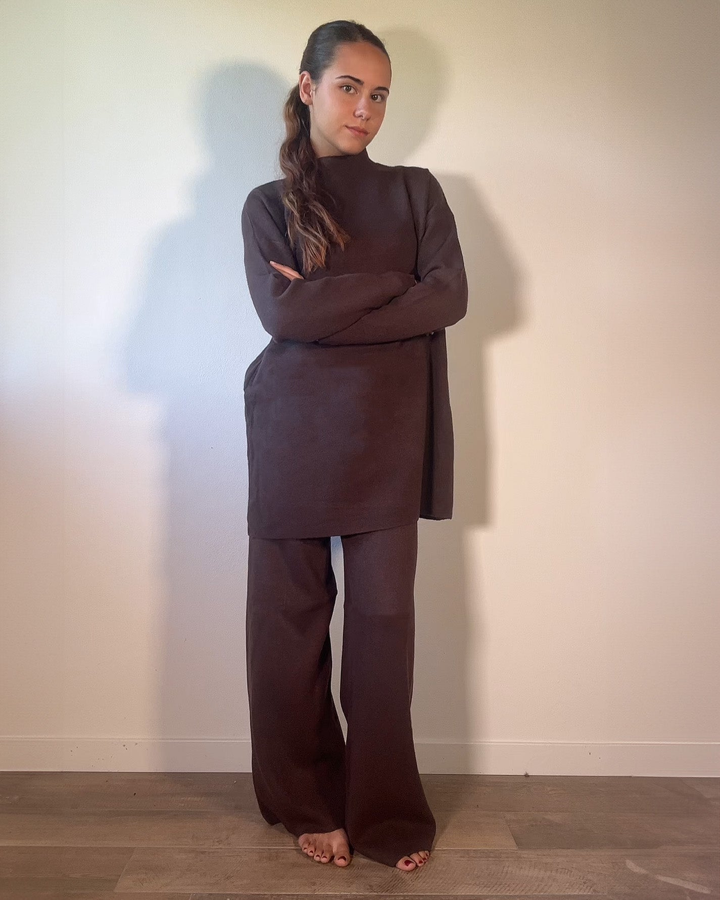Completo Donna in Maglia – Maxi Maglia + Pantaloni Wide Leg