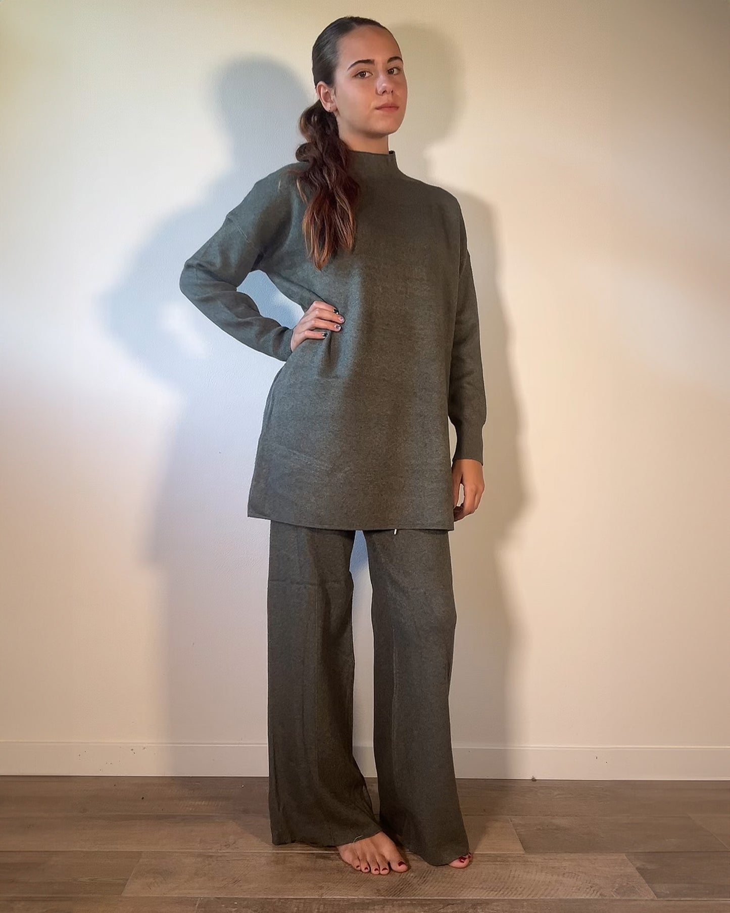 Completo Donna in Maglia – Maxi Maglia + Pantaloni Wide Leg