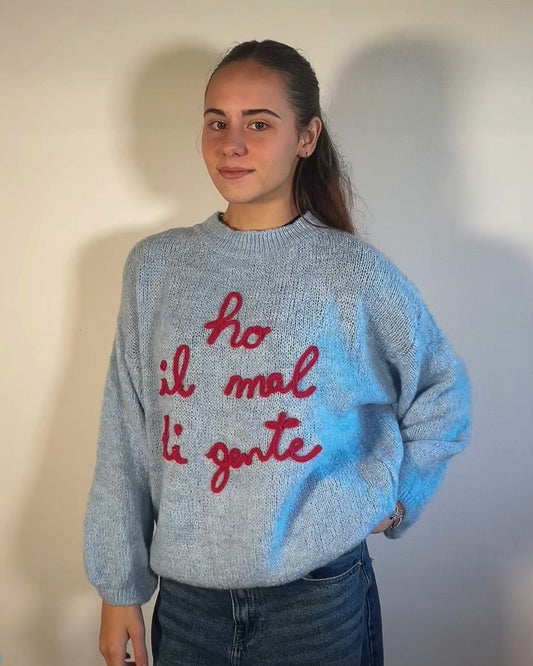 Maglione Donna Ho il mal di gente – Mood Ironico & Trendy