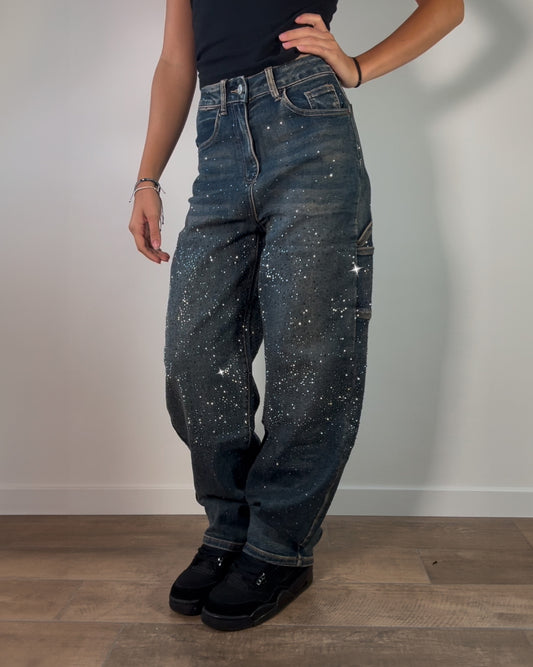 Jeans Donna Balloon con Strass – Effetto Brillante ✨