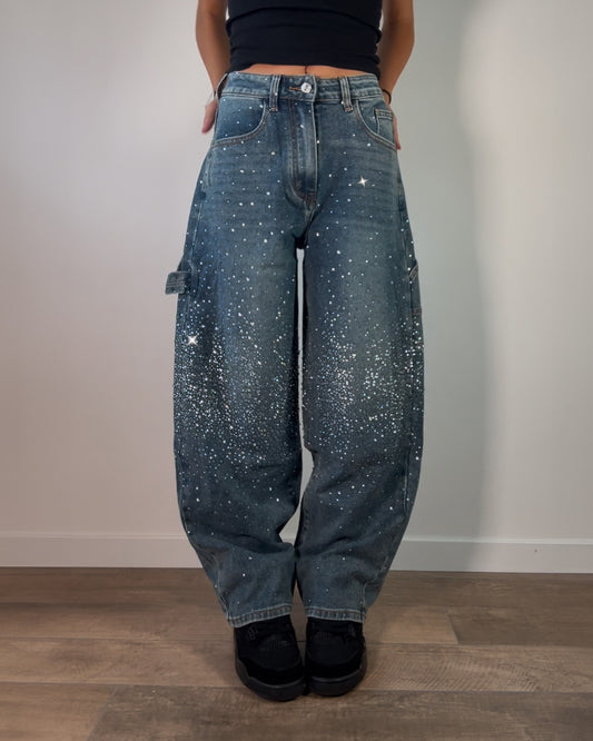 Jeans Donna Balloon con Strass – Effetto Chic ✨