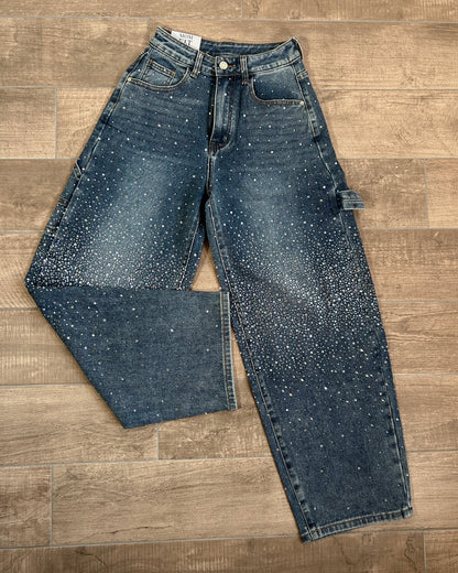 Jeans Donna Balloon con Strass – Effetto Chic ✨