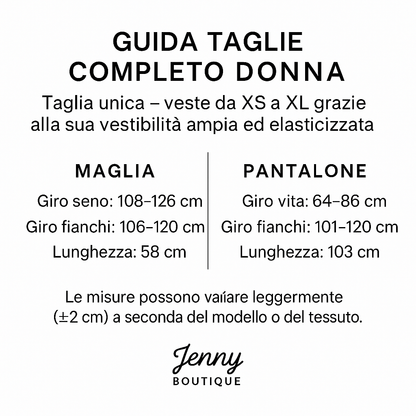 Completo Donna Loungewear con Orsetto Ricamato
