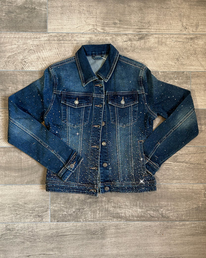 Giacca Jeans Donna con Strass – Effetto Glitter Chic