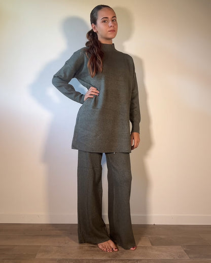 Completo Donna in Maglia – Maxi Maglia + Pantaloni Wide Leg