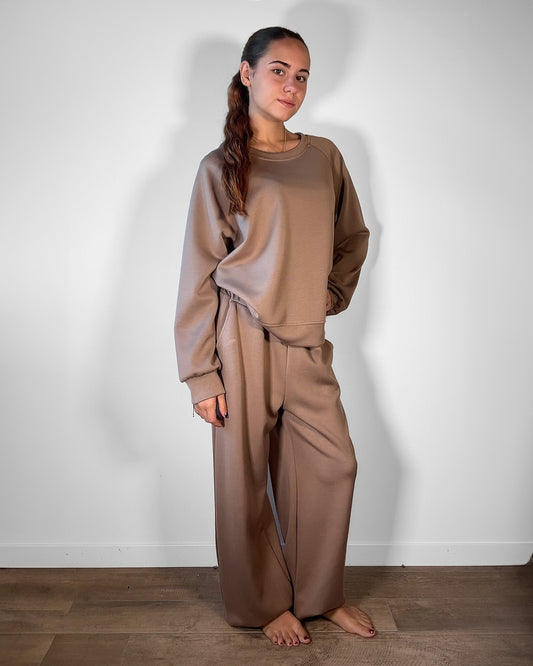 Completo Donna Felpa + Pantalone Wide Leg
