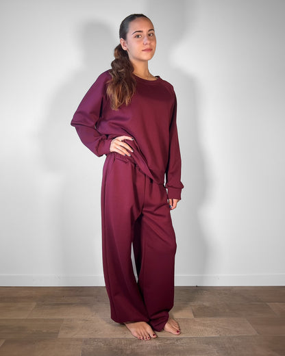 Completo Donna Felpa + Pantalone Wide Leg