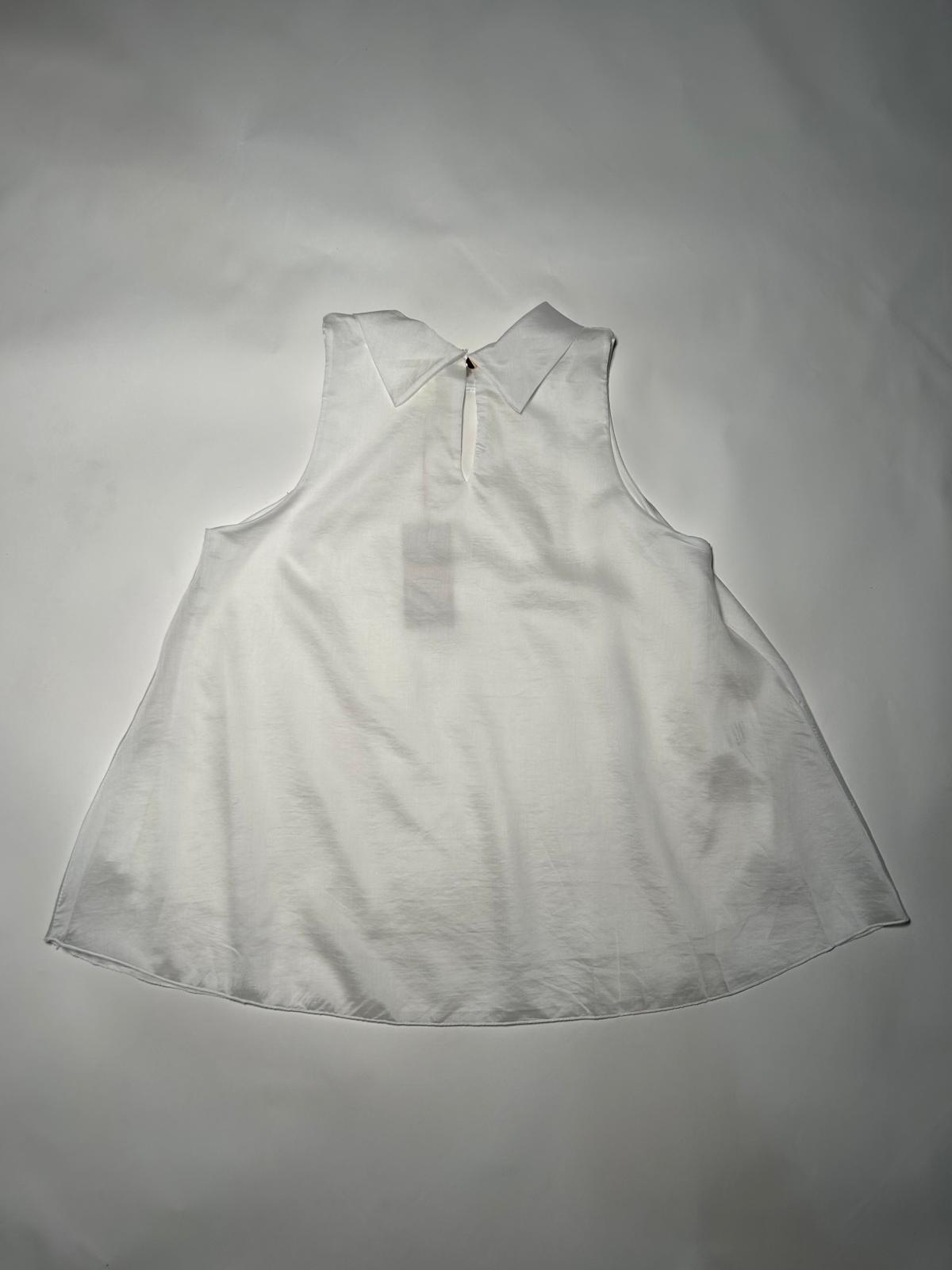 Blusa Senza Maniche con Collo Alto e Nodo Elegante
